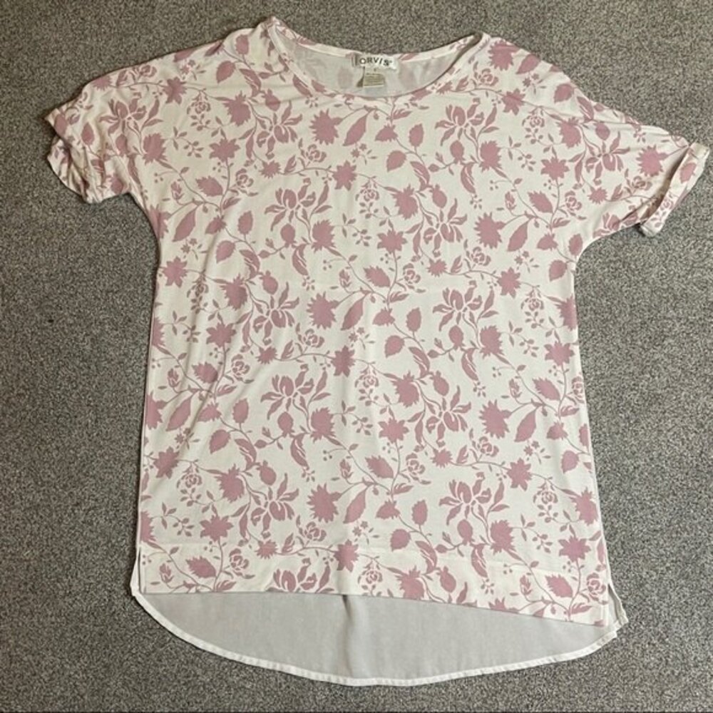 Orvis women’s floral short-sleeved Blouse Size Small